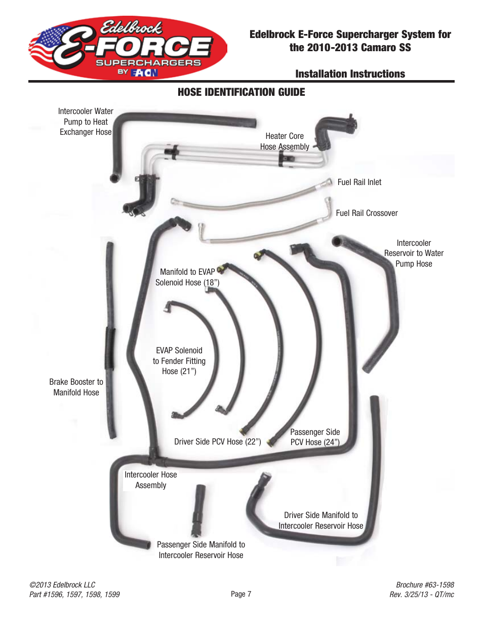 Hose identification guide | Edelbrock 2010 User Manual | Page 8 / 28