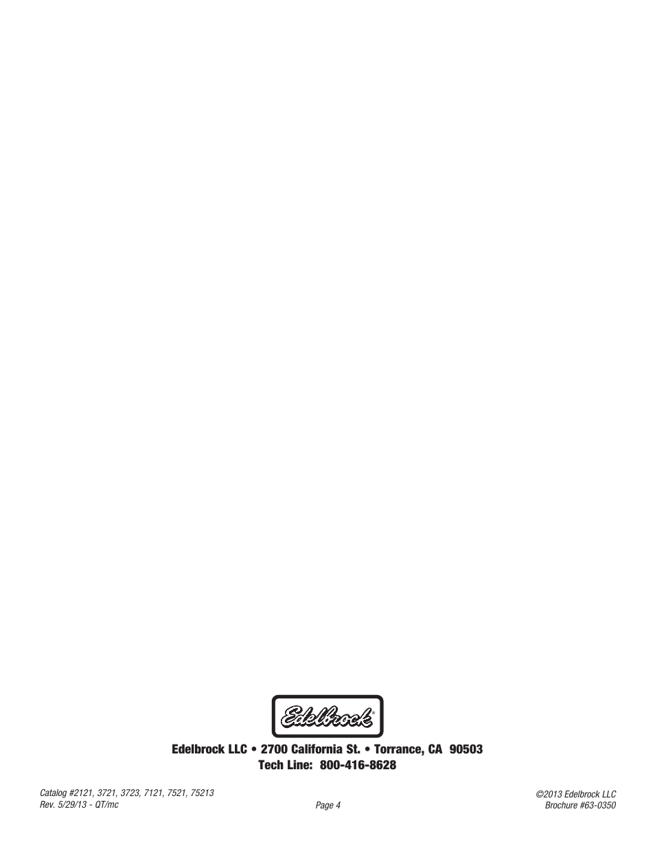 Edelbrock 2121 User Manual | Page 4 / 4