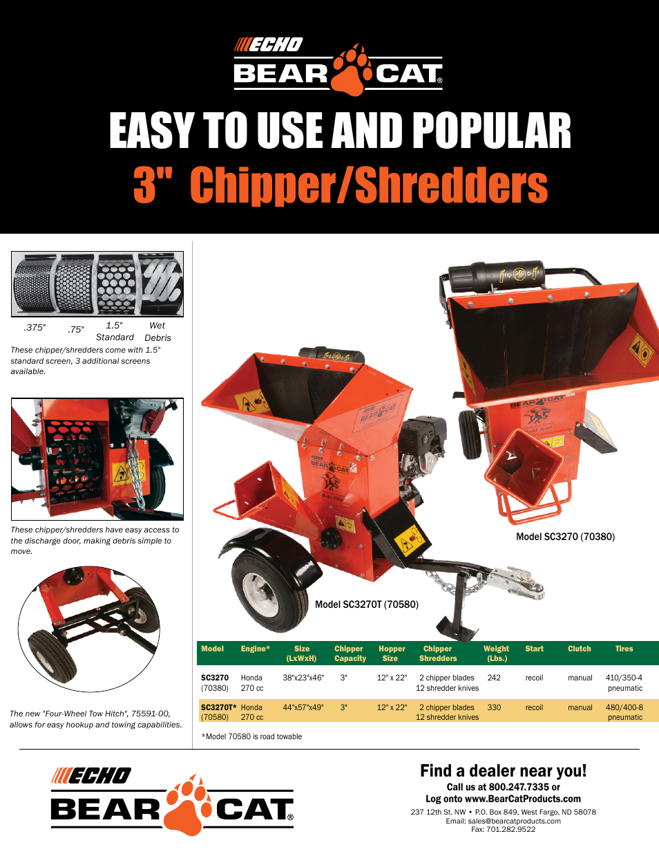 Echo Bear Cat SC3270T (70580) User Manual | 2 pages