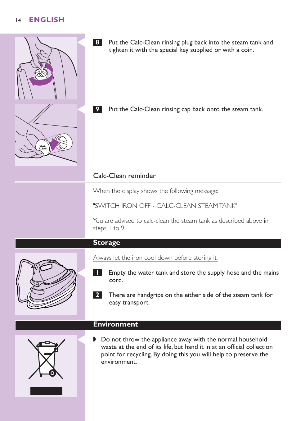 Philips GC8080 User Manual | Page 14 / 102