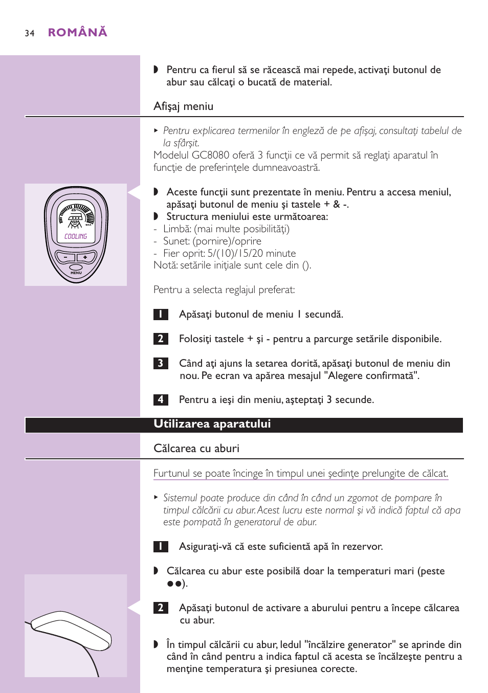 Philips GC8080 User Manual | Page 34 / 102