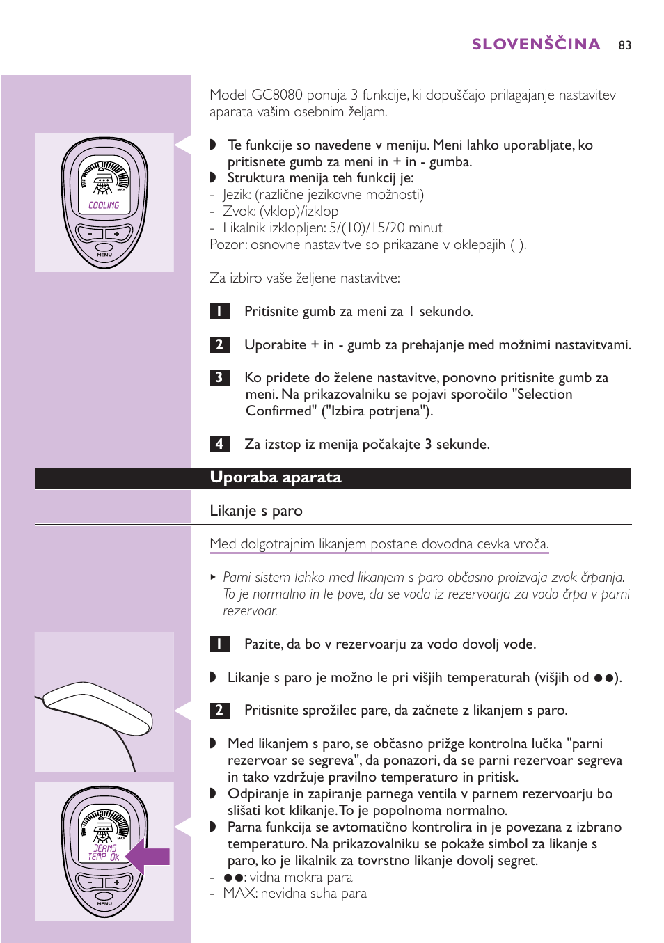 Philips GC8080 User Manual | Page 83 / 102