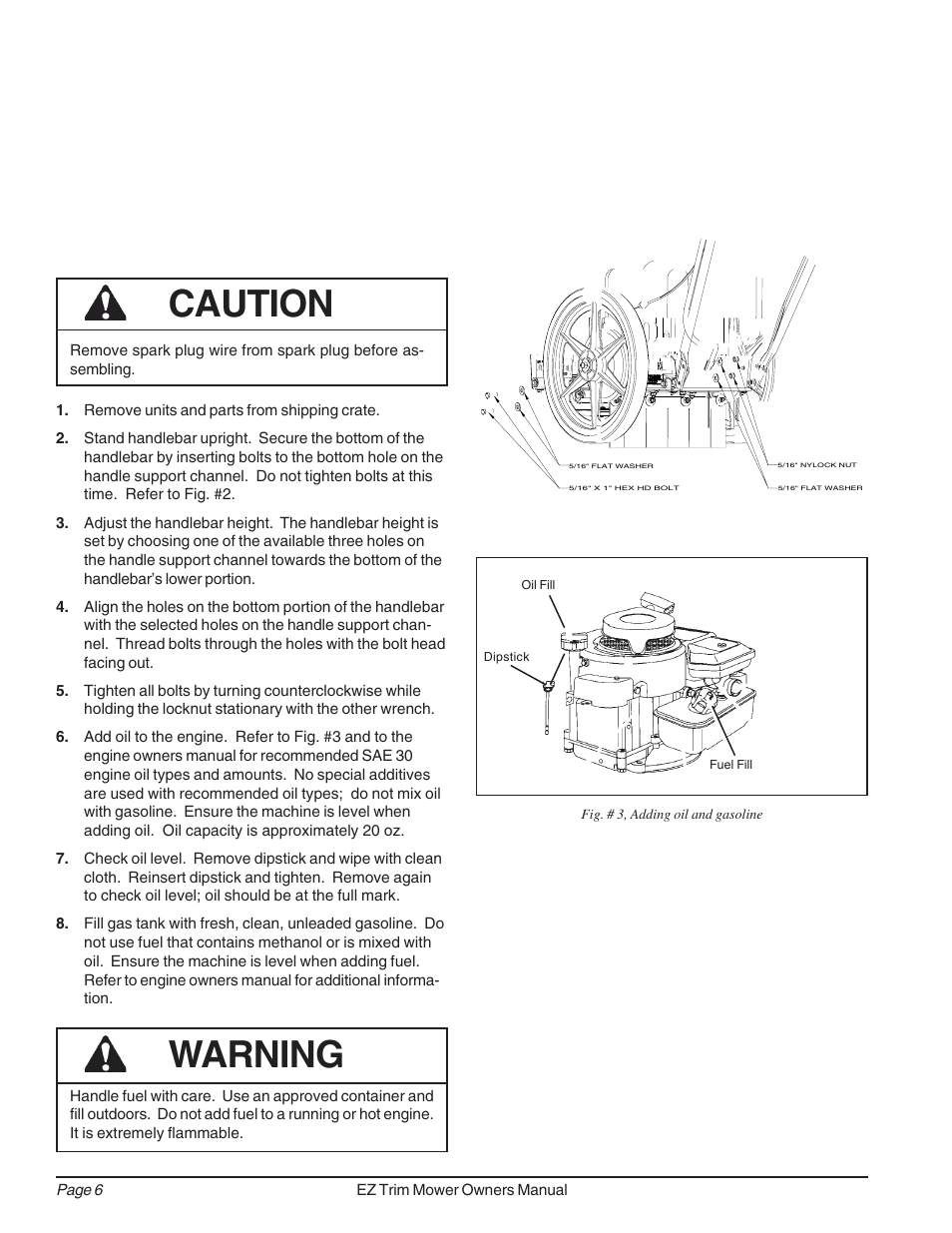 Caution, Warning | Echo Bear Cat 73050 User Manual | Page 10 / 22