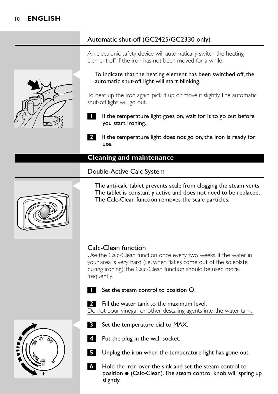 Philips GC2305 User Manual | Page 10 / 138
