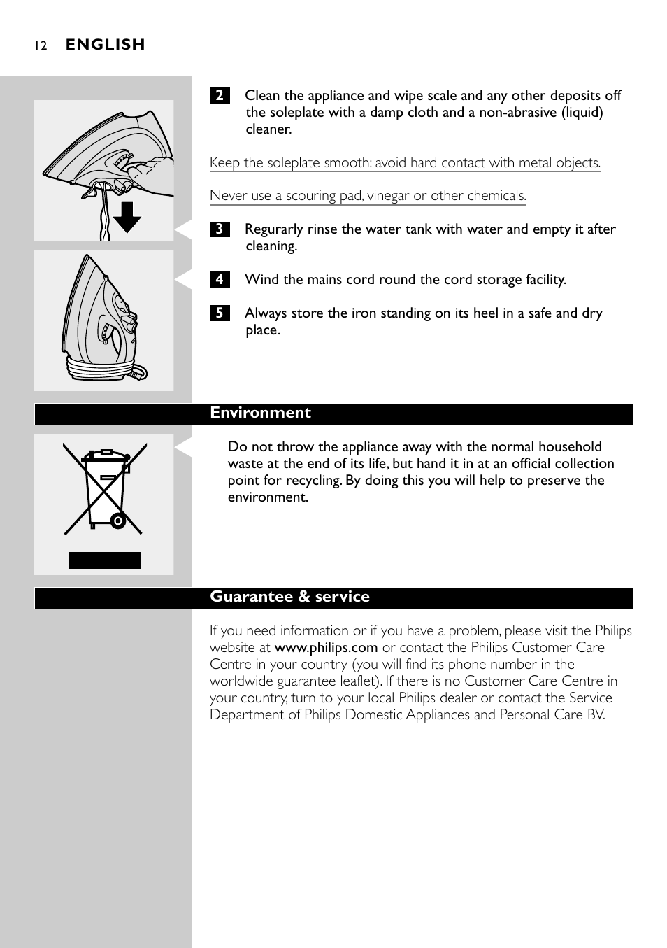 Philips GC2305 User Manual | Page 12 / 138