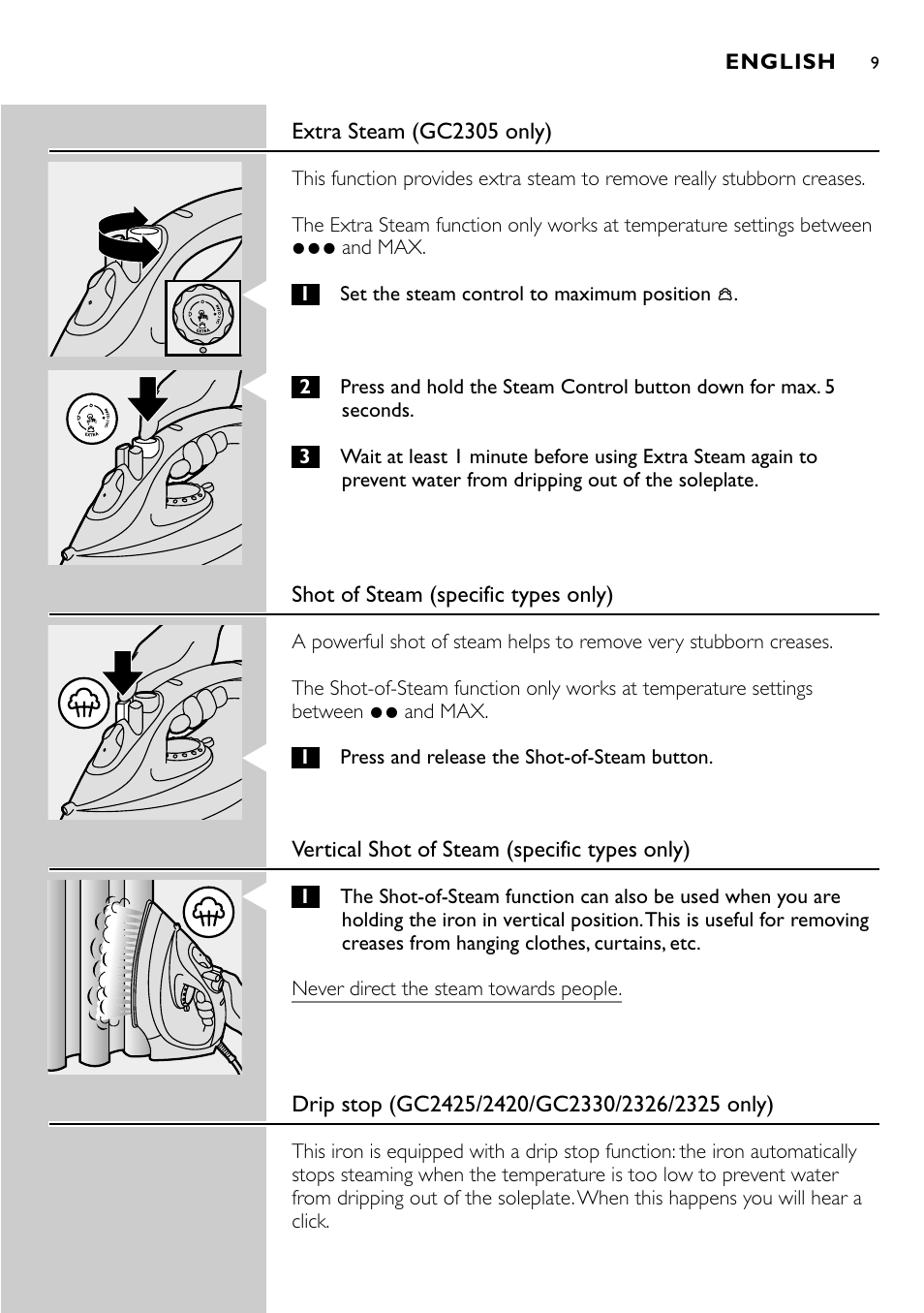 Philips GC2305 User Manual | Page 9 / 138