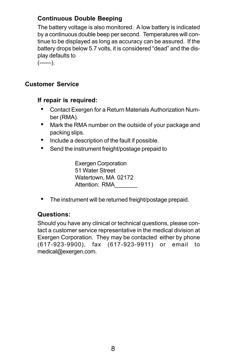 Exergen DT 1001-LN User Manual | Page 10 / 34