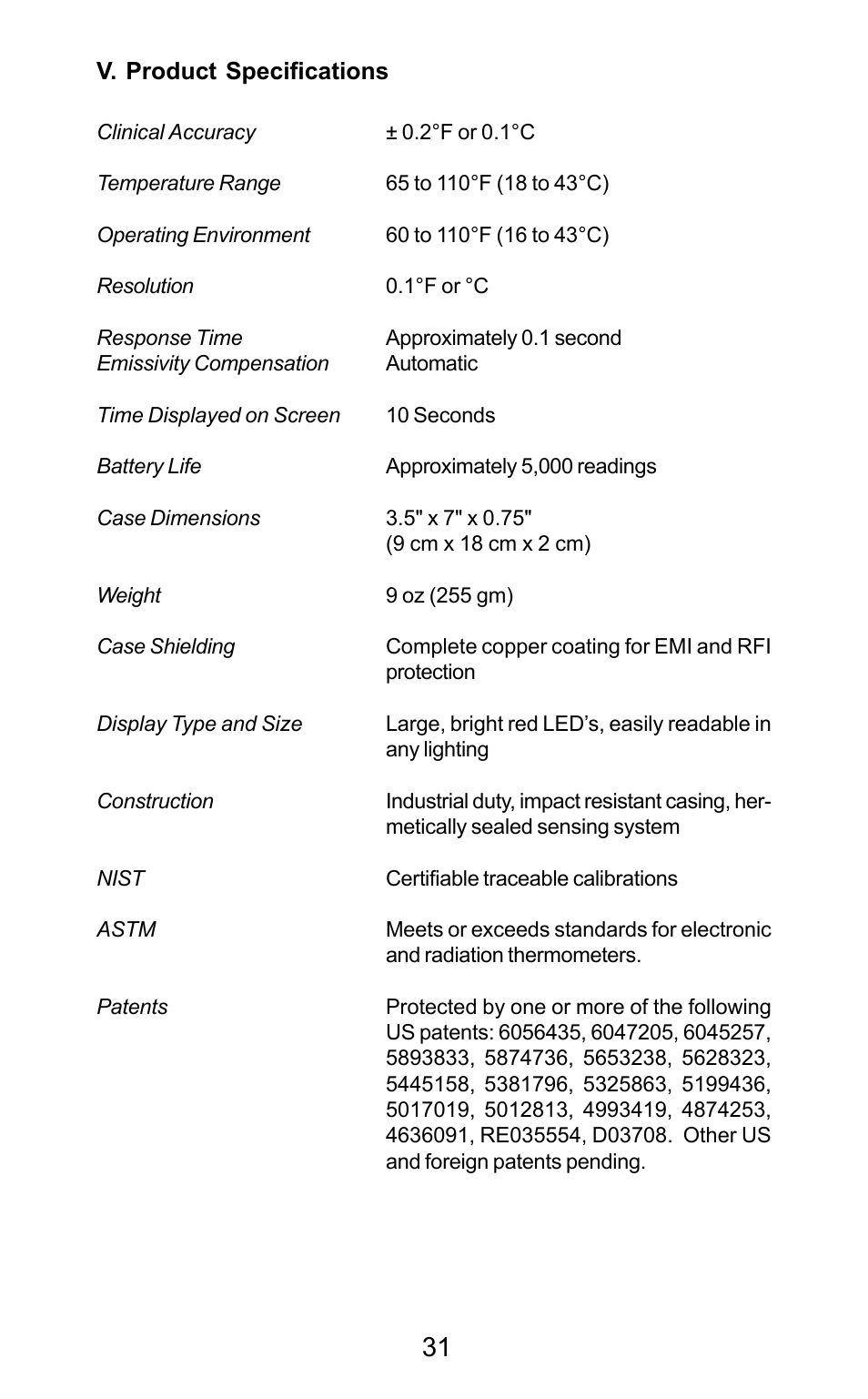 Exergen DT 1001-LN User Manual | Page 33 / 34