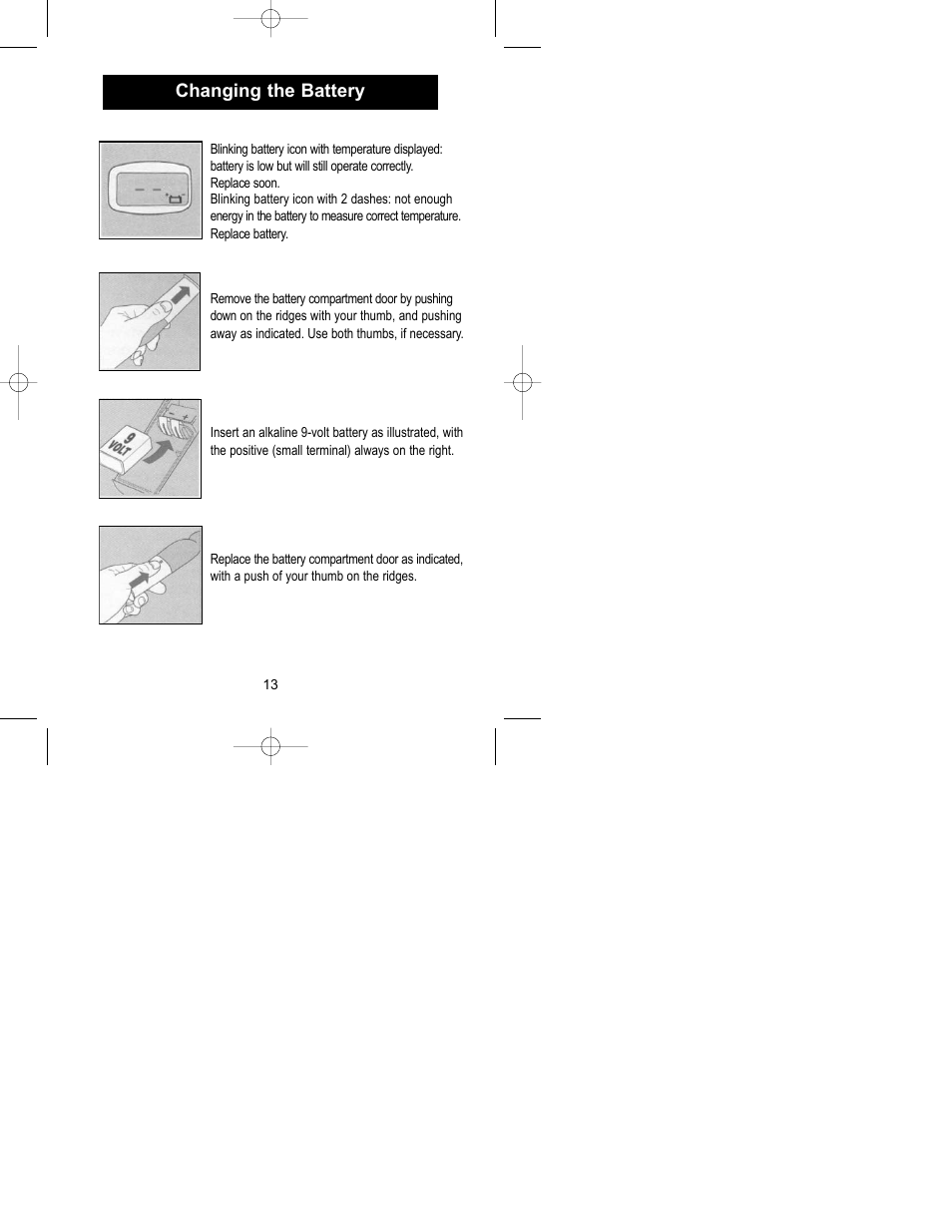 Changing the battery | Exergen Temporal Scanner 2000C User Manual | Page 13 / 16