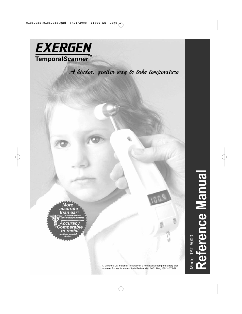 Exergen TEMPORALSCANNER TAT-5000 User Manual | 32 pages