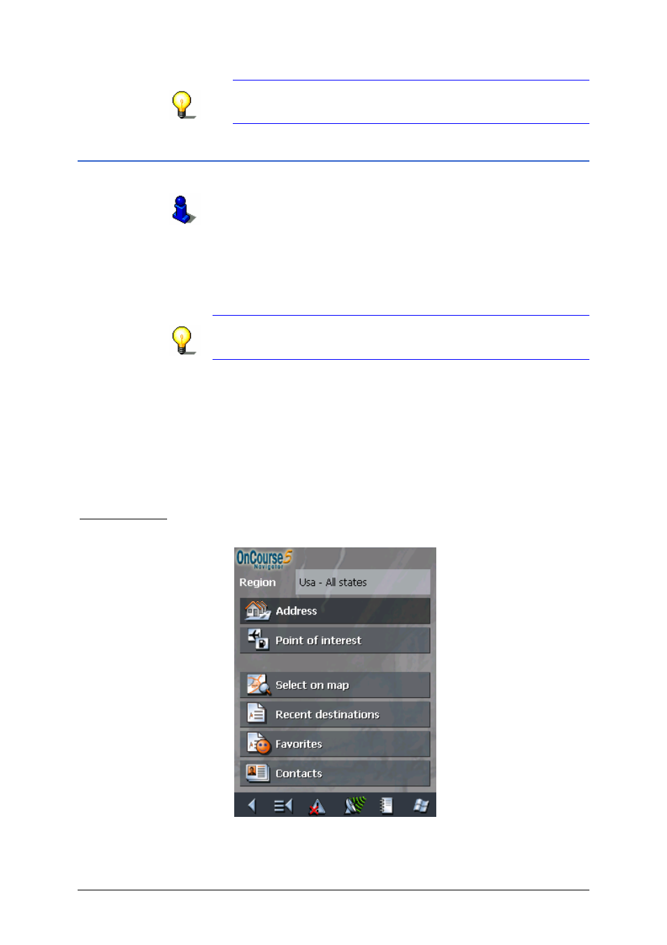 3 selecting destinations from the contacts | Easy PocketNAV.com 5 User Manual | Page 58 / 135