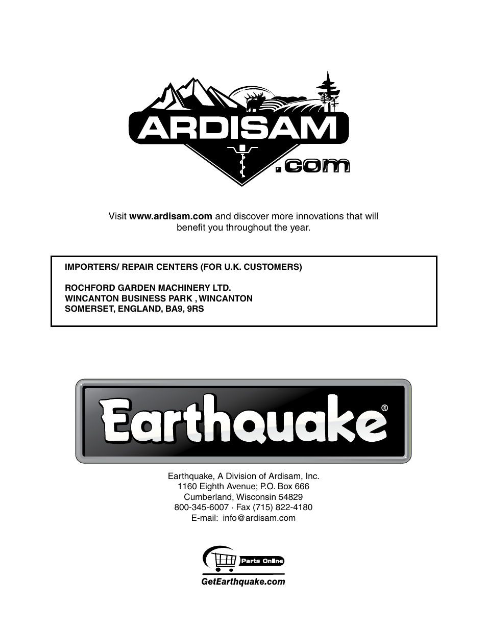 EarthQuake 3365PSCE User Manual | Page 28 / 28