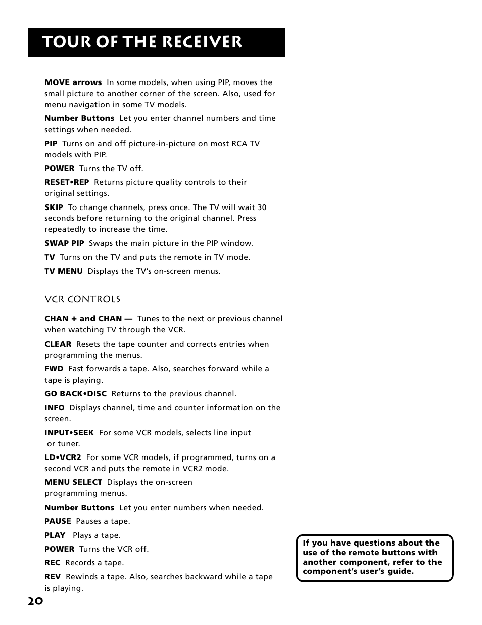 Tour of the receiver | Electrohome RV-3798 User Manual | Page 22 / 60