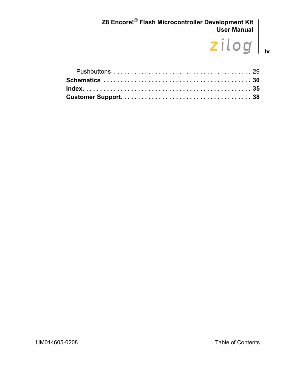 Encore electronic Zilog Z8ENCORE000ZCO User Manual | Page 4 / 43