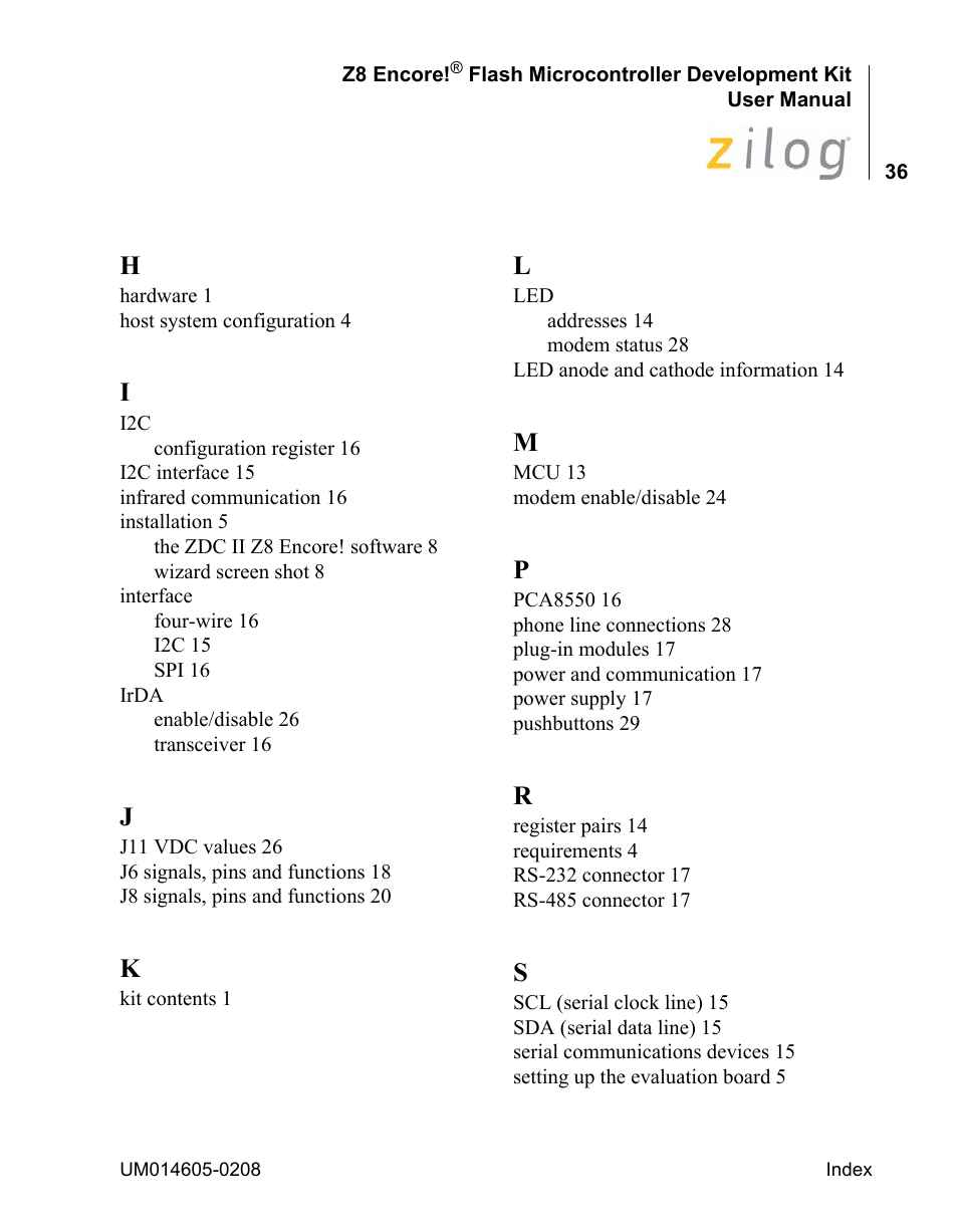 Encore electronic Zilog Z8ENCORE000ZCO User Manual | Page 40 / 43