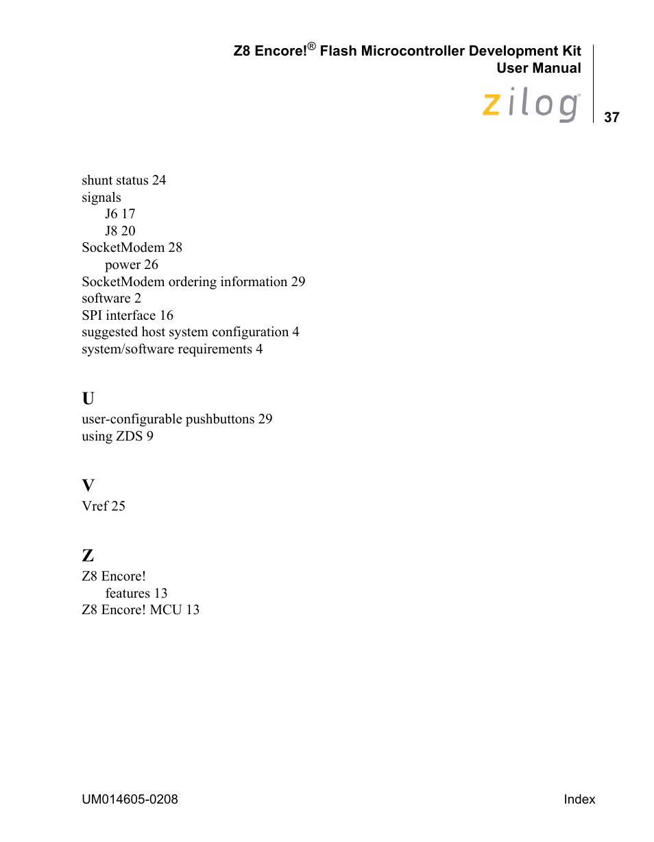 Encore electronic Zilog Z8ENCORE000ZCO User Manual | Page 41 / 43