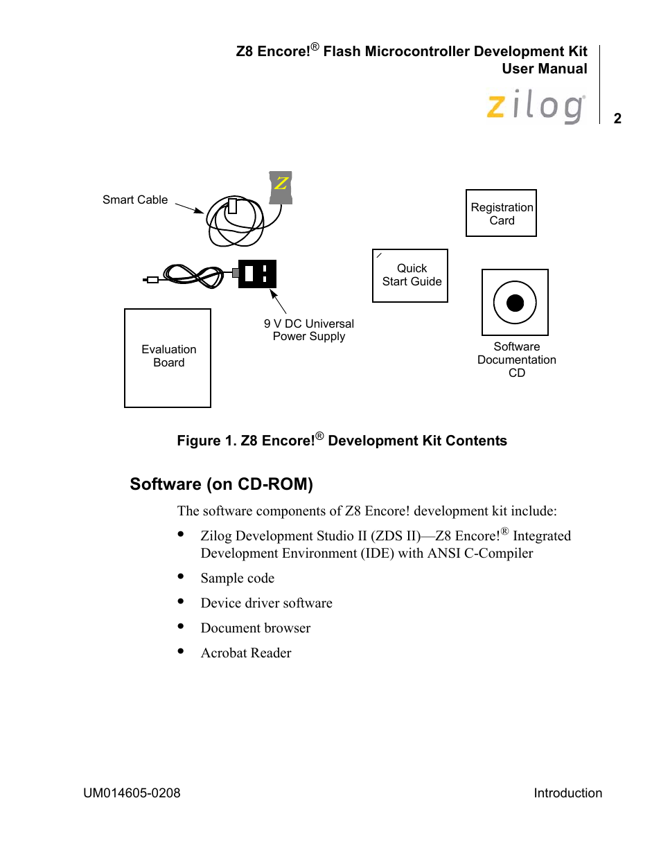 Software (on cd-rom) | Encore electronic Zilog Z8ENCORE000ZCO User Manual | Page 6 / 43