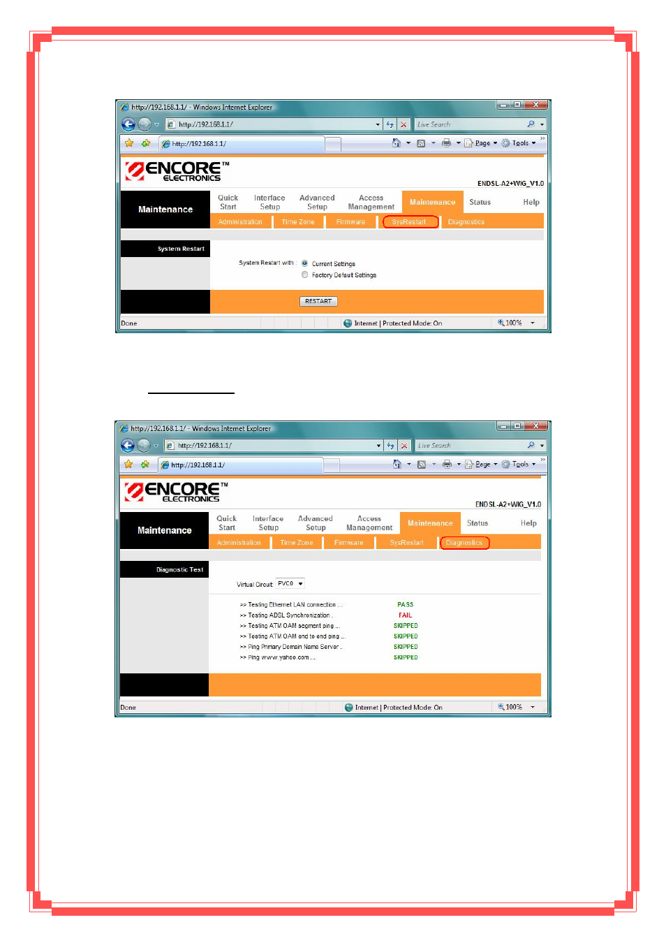 Status, 1 device info | Encore electronic ENDSL-A2+WIG2 User Manual | Page 75 / 84