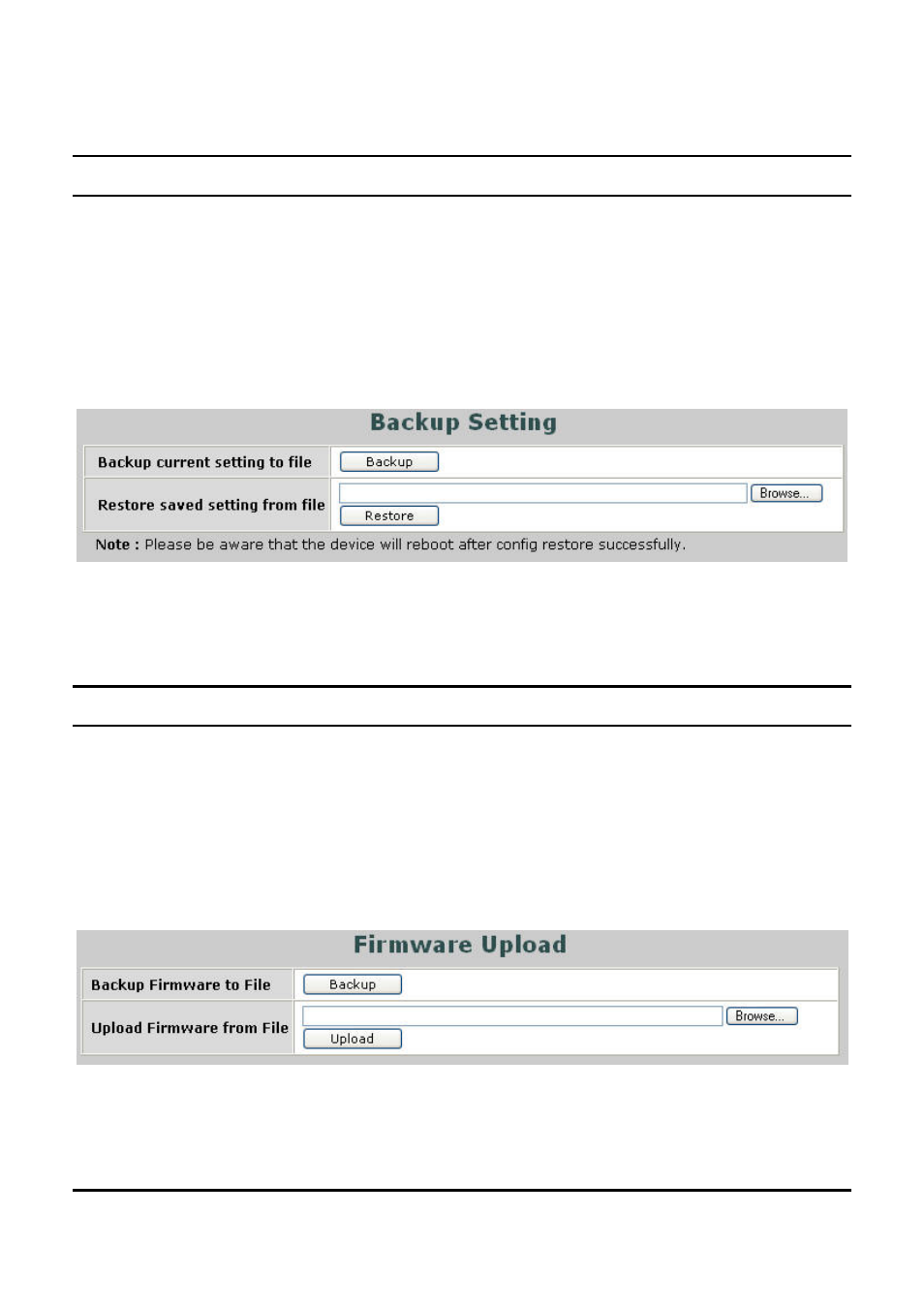 Backup setting, Firmware upload | Encore electronic ENMGS-16+2 User Manual | Page 57 / 60