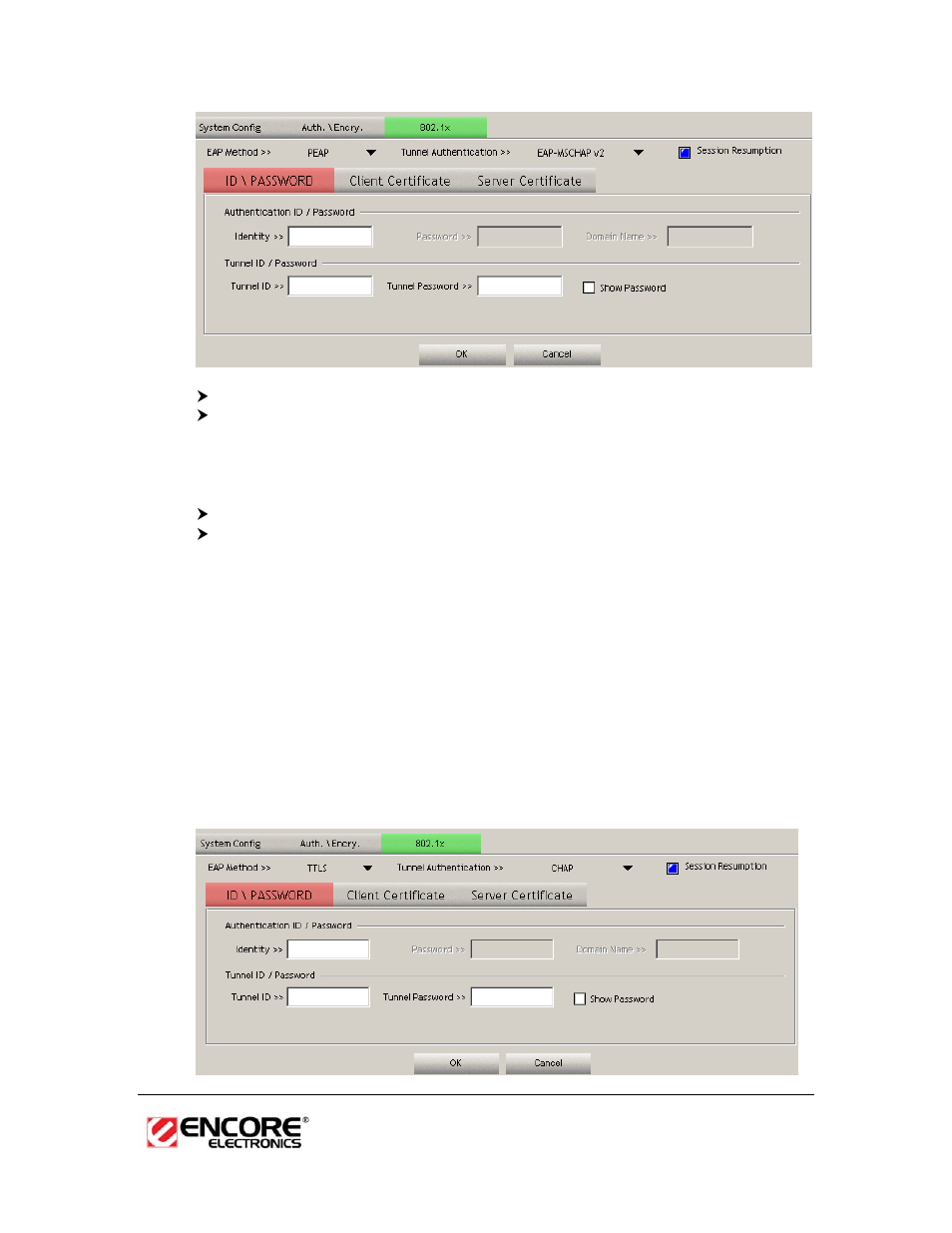 1x with ttls with eap-md5, ms-chap, ms-chapv2 | Encore electronic ENUWI-N3 User Manual | Page 20 / 59