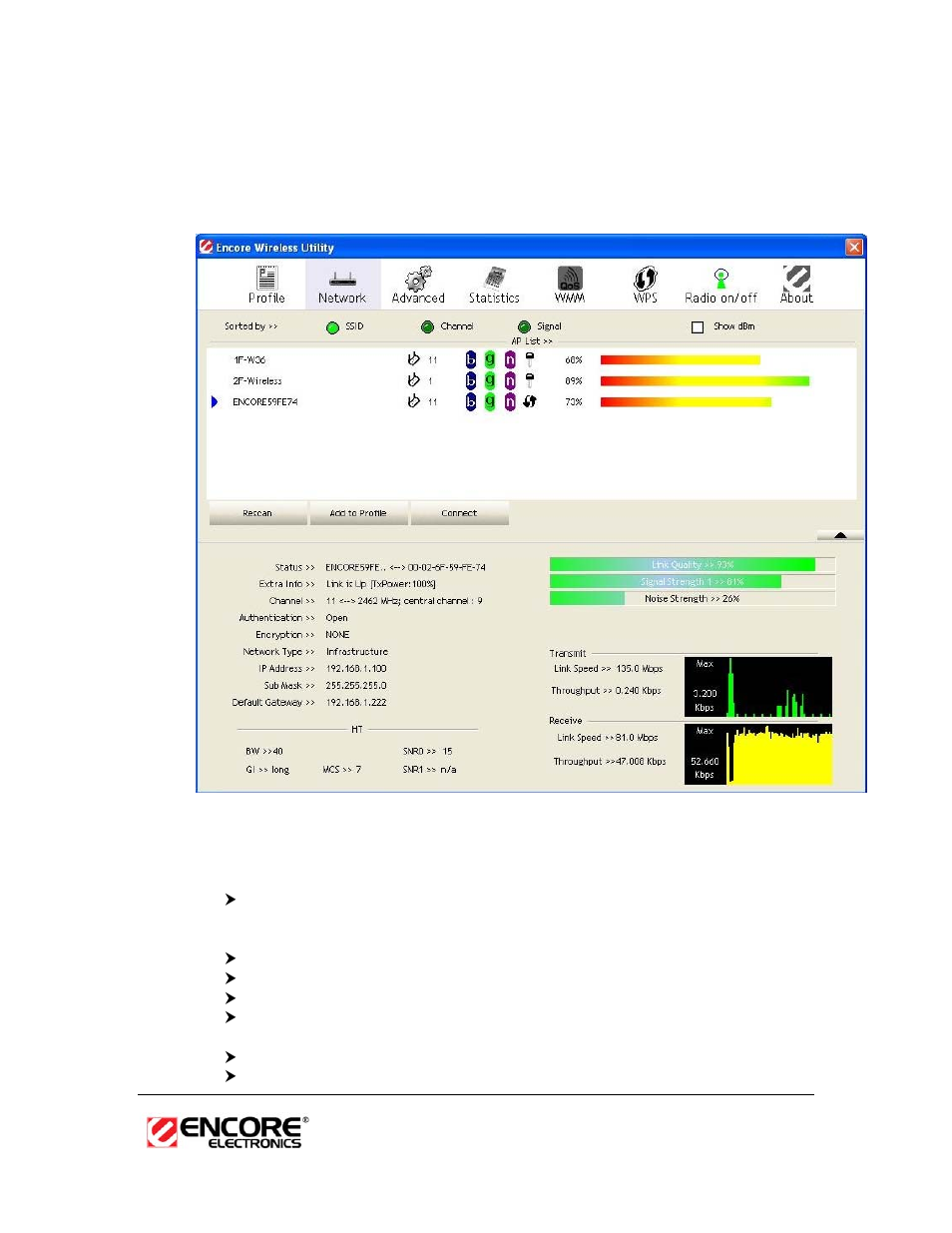 Network (site survey), Etwork, Urvey | Encore electronic ENUWI-N3 User Manual | Page 23 / 59