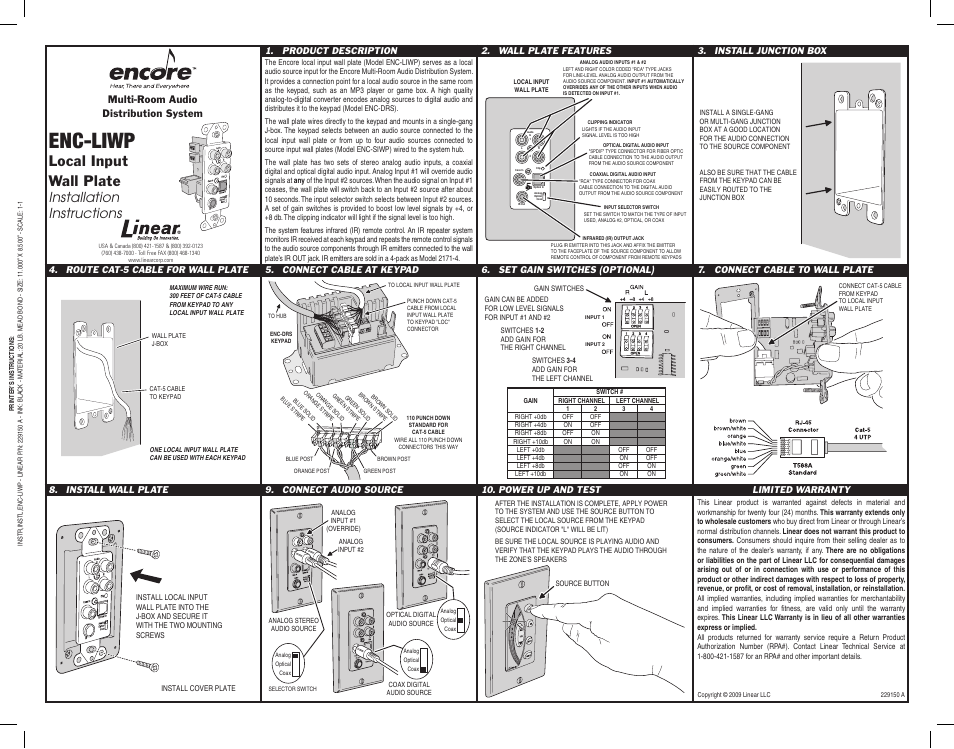 Encore electronic ENC-LIWP User Manual | 1 page