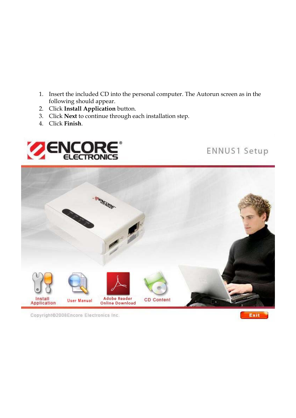 Chapter5 the control center, 1 installing control center, Chapter5 | The control center, Installing control center | Encore electronic ENNUS1 User Manual | Page 20 / 30