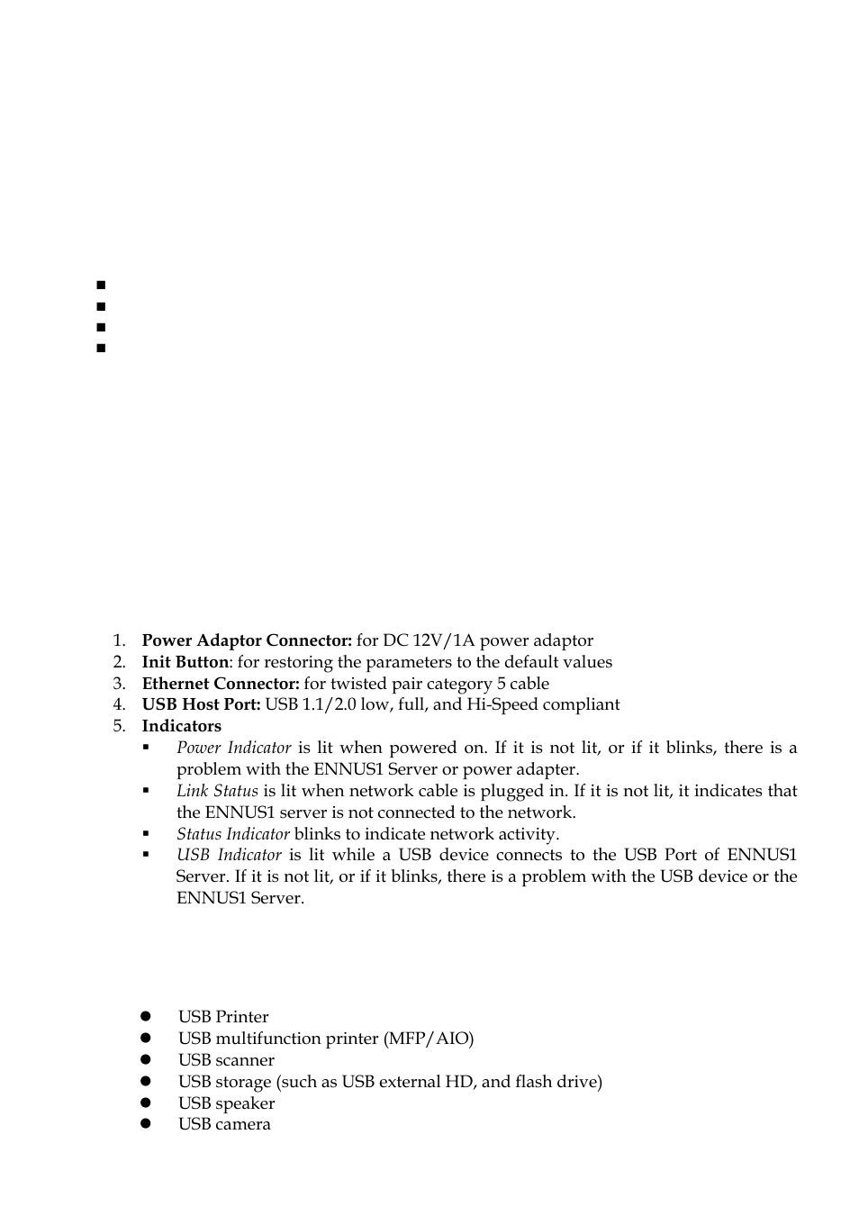 Chapter2 product overview, 1 package contents, 2 product cd | 1 start-up procedures, 3 physical description, 4 supported usb devices, Chapter2, Product overview, Package contents, Product cd | Encore electronic ENNUS1 User Manual | Page 4 / 30