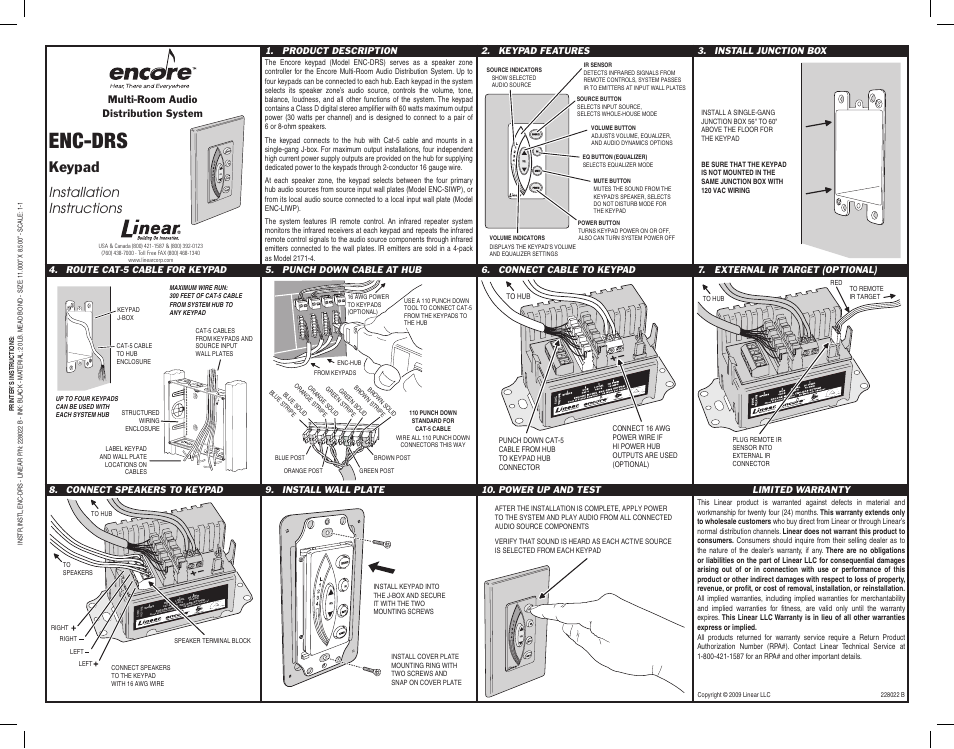 Encore electronic LINEAR ENC-DRS User Manual | 1 page