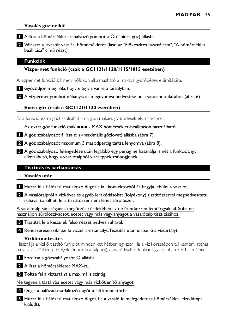 Philips GC1010 User Manual | Page 35 / 92