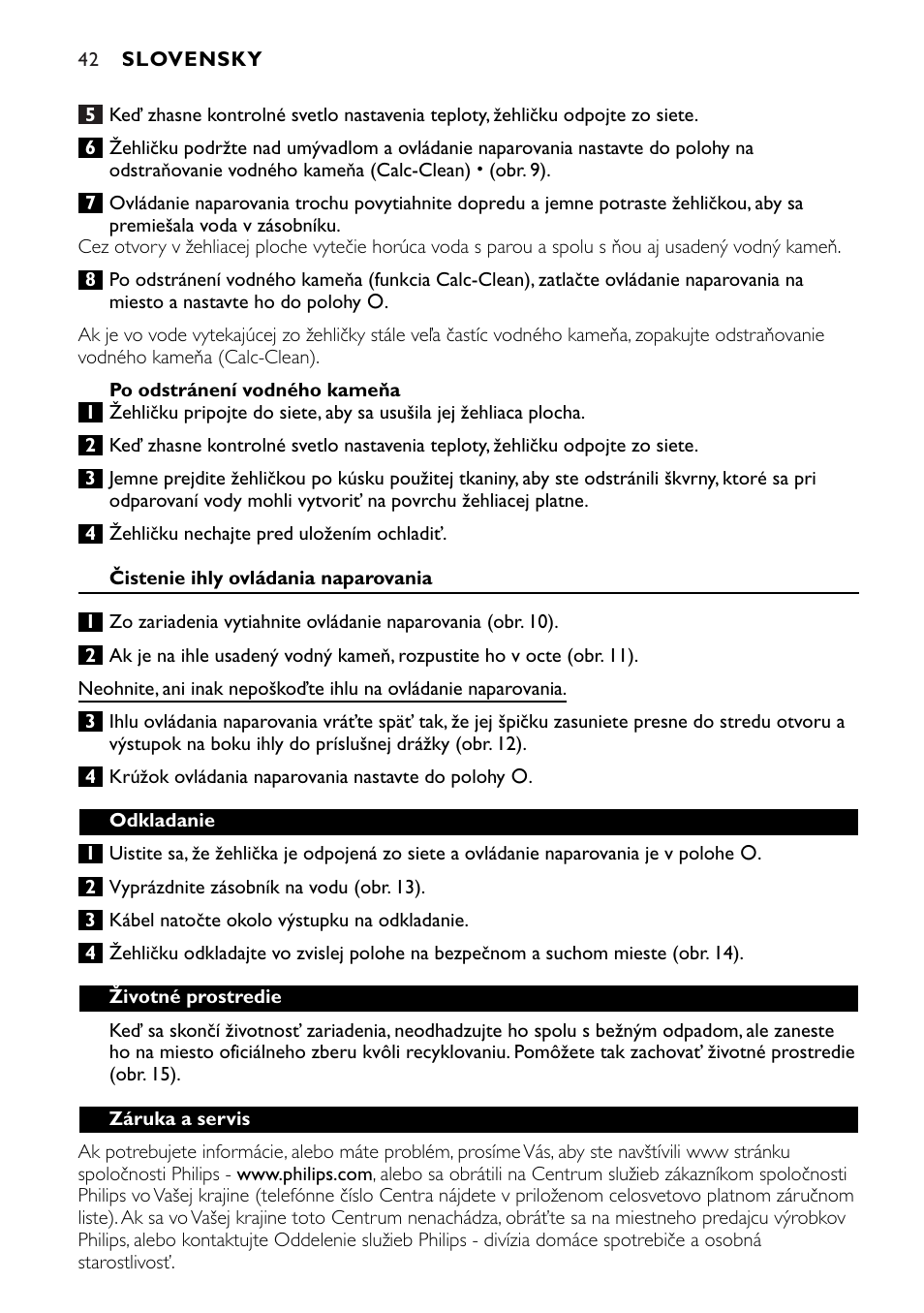 Philips GC1010 User Manual | Page 42 / 92