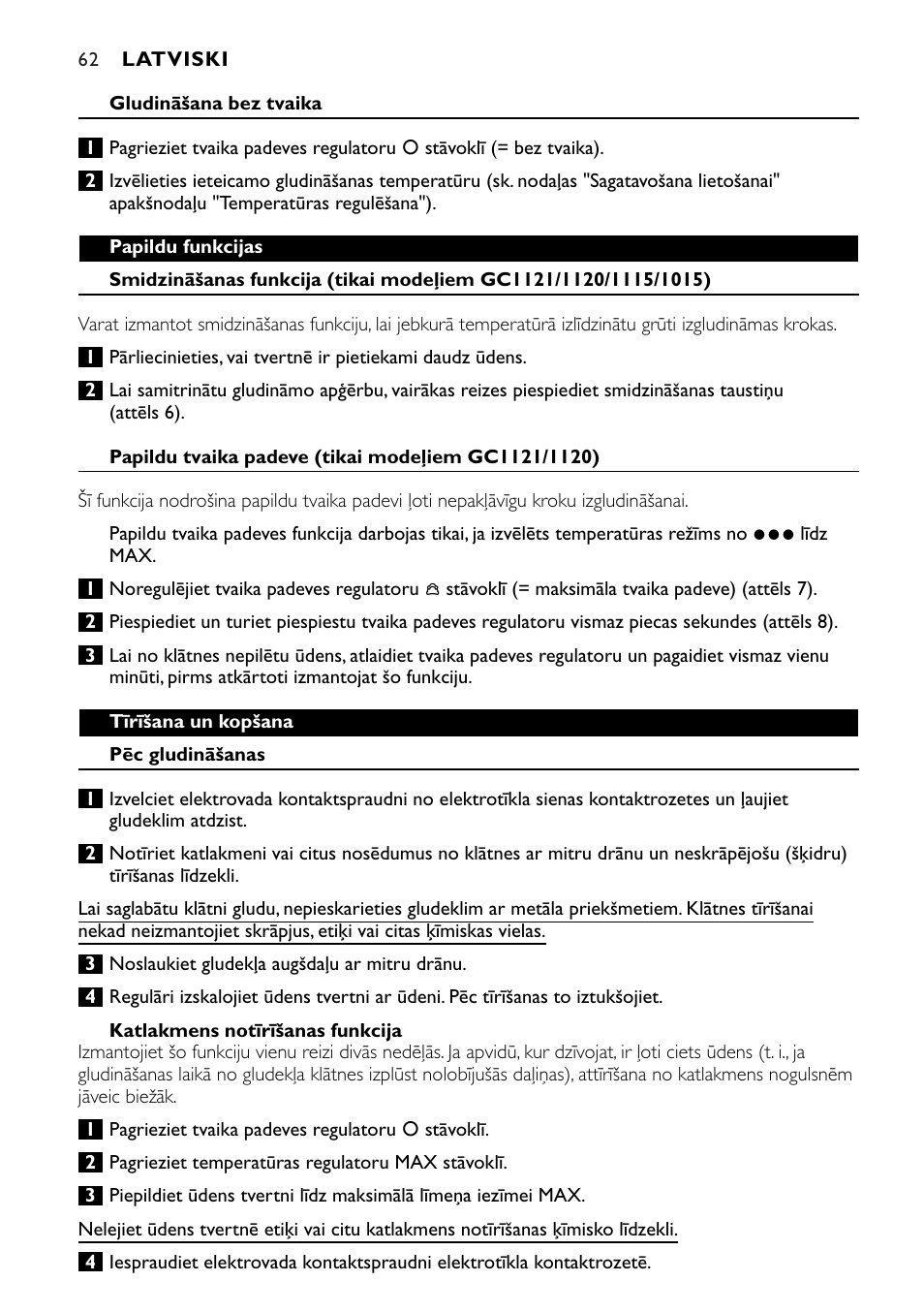 Philips GC1010 User Manual | Page 62 / 92