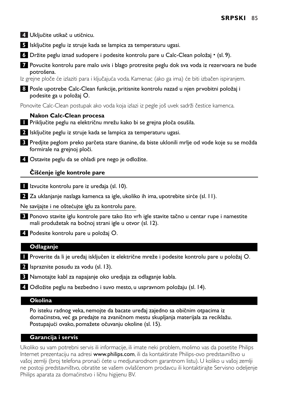 Philips GC1010 User Manual | Page 85 / 92