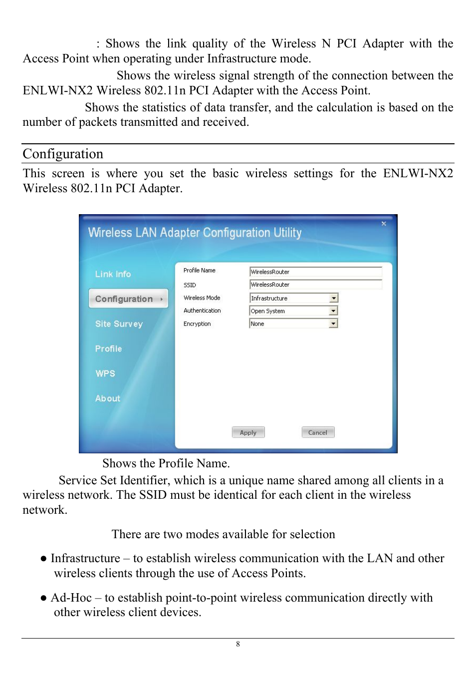 Configuration | Encore electronic ENLWI-NX2 User Manual | Page 12 / 22