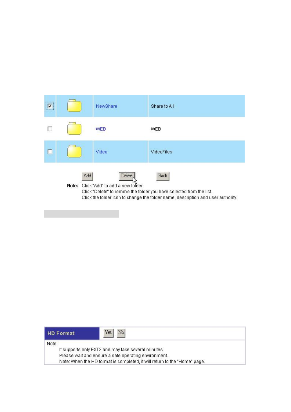 To delete a folder, Disk- hd configuration | Encore electronic ENNHD-1GS User Manual | Page 33 / 64