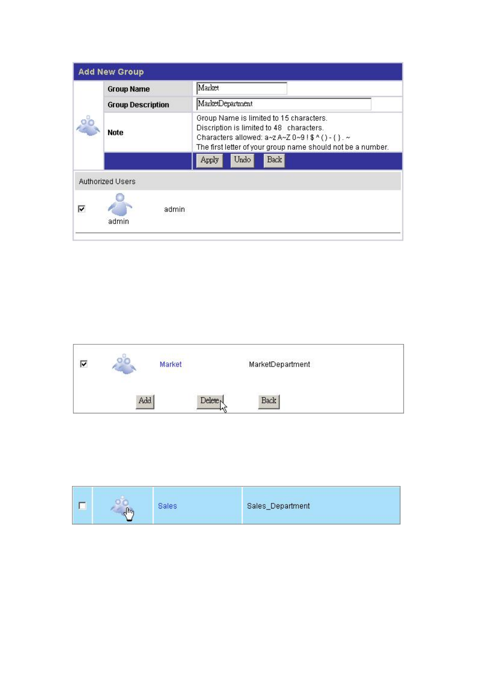 To delete a group, To configure a group, To delete a group to configure a group | Encore electronic ENNHD-1GS User Manual | Page 43 / 64