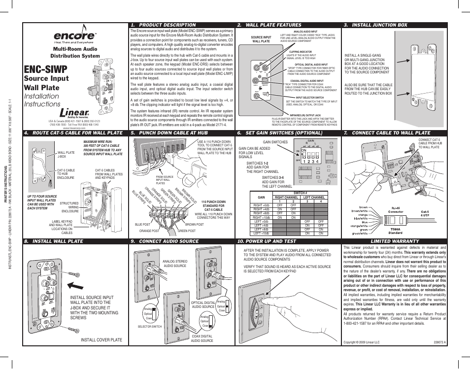 Encore electronic NOR FOUND ENC-SIWP User Manual | 1 page