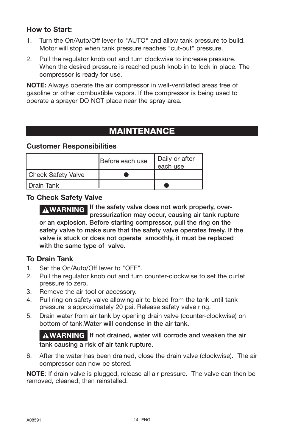 Maintenance | Encore electronic (66-501-1) User Manual | Page 14 / 24