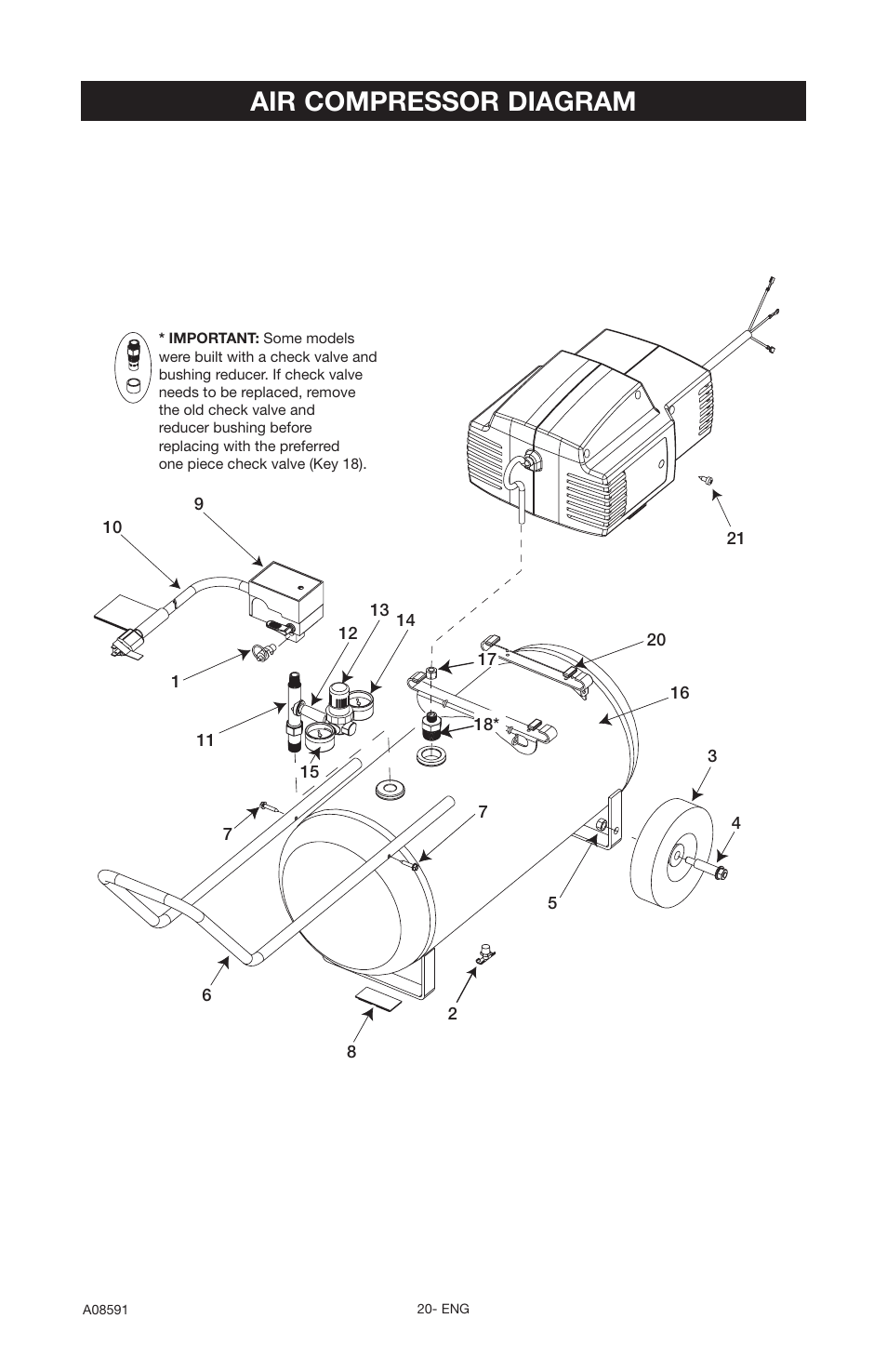 Air compressor diagram | Encore electronic (66-501-1) User Manual | Page 20 / 24
