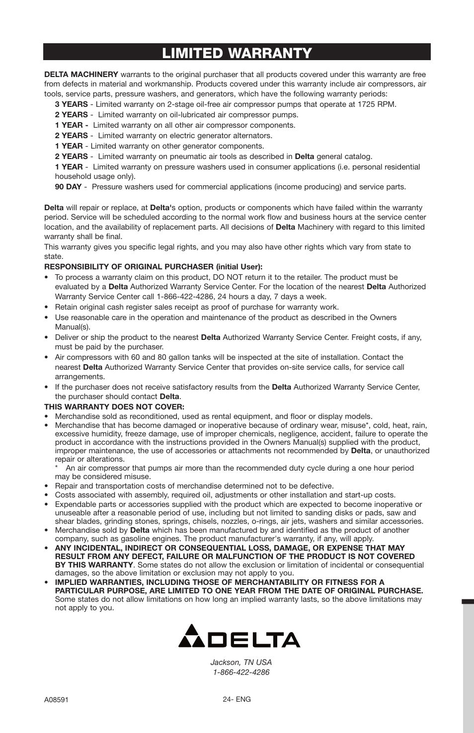 Limited warranty | Encore electronic (66-501-1) User Manual | Page 24 / 24