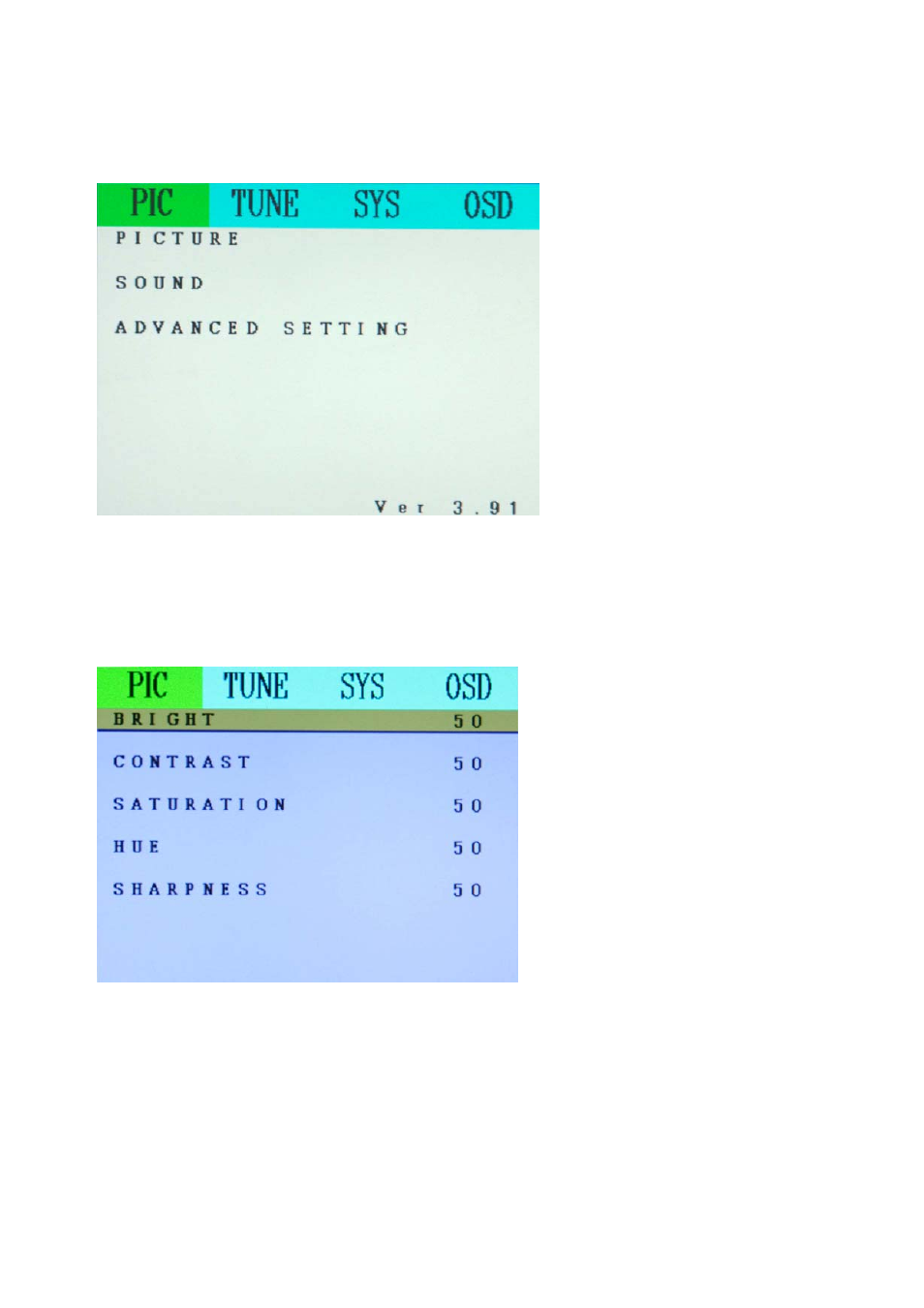 4 osd display menu settings, 4 osd display menu setting, Picture | Encore electronic ENXTV-X2 User Manual | Page 12 / 16