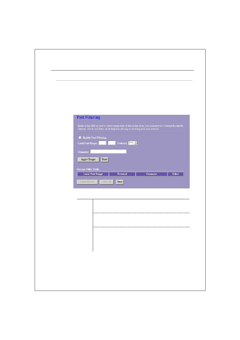 Firewall configuration, Port filtering | Encore electronic ENHWI-G2 User Manual | Page 36 / 51