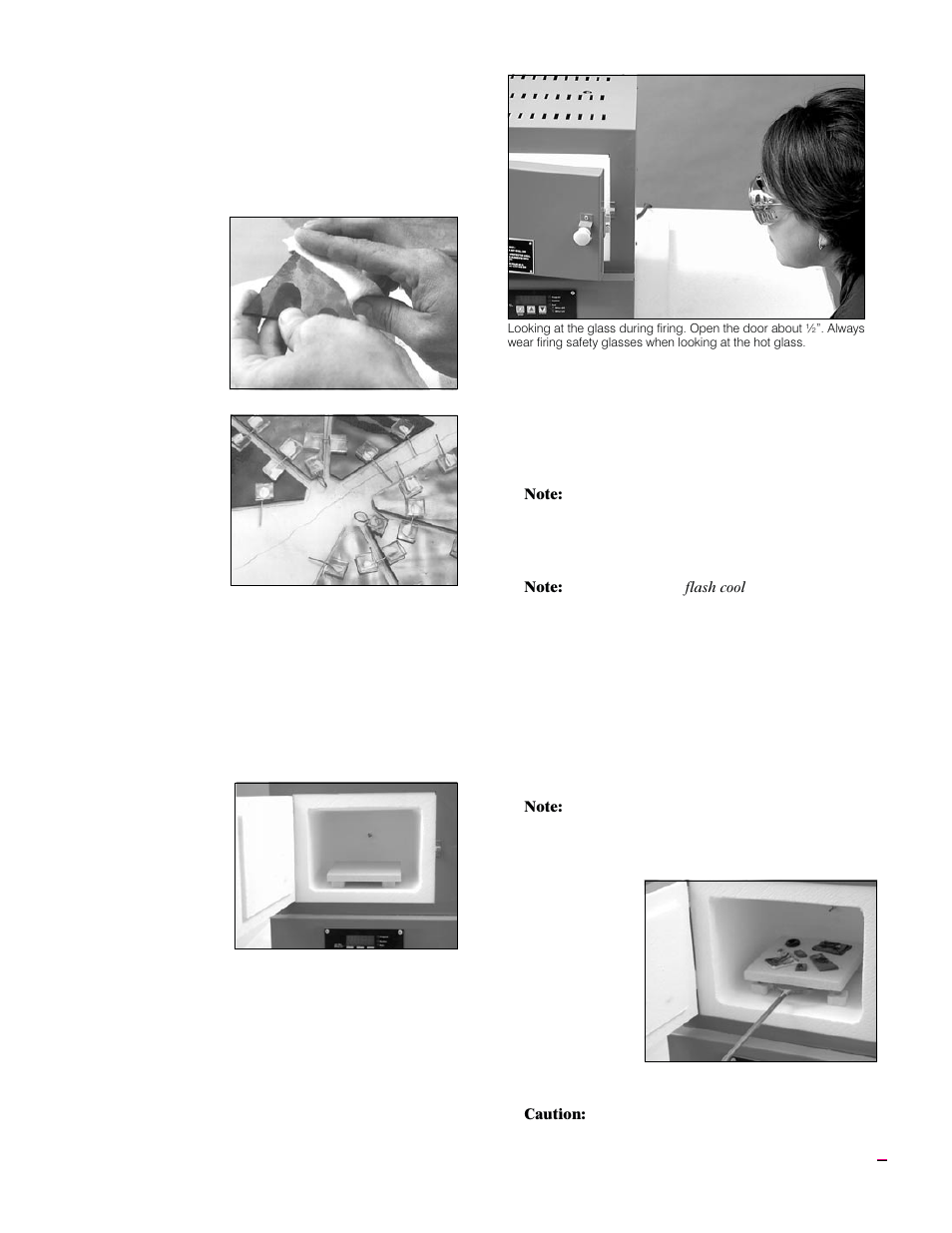 Enameling on metal, Preparing the copper, Decorating the copper | Cleaning and gluing the glass, Loading the kiln, Firing the glass | Elmer's Glass Kiln User Manual | Page 11 / 19