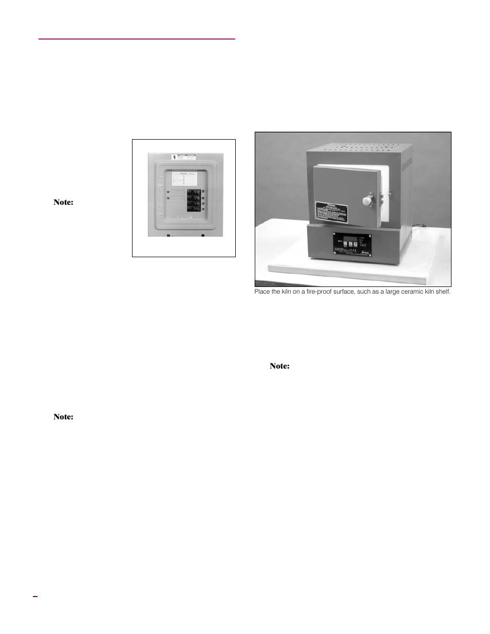 Setting up the kiln, Electrical installation, Where to locate the kiln | Transporting the kiln | Elmer's Glass Kiln User Manual | Page 4 / 19
