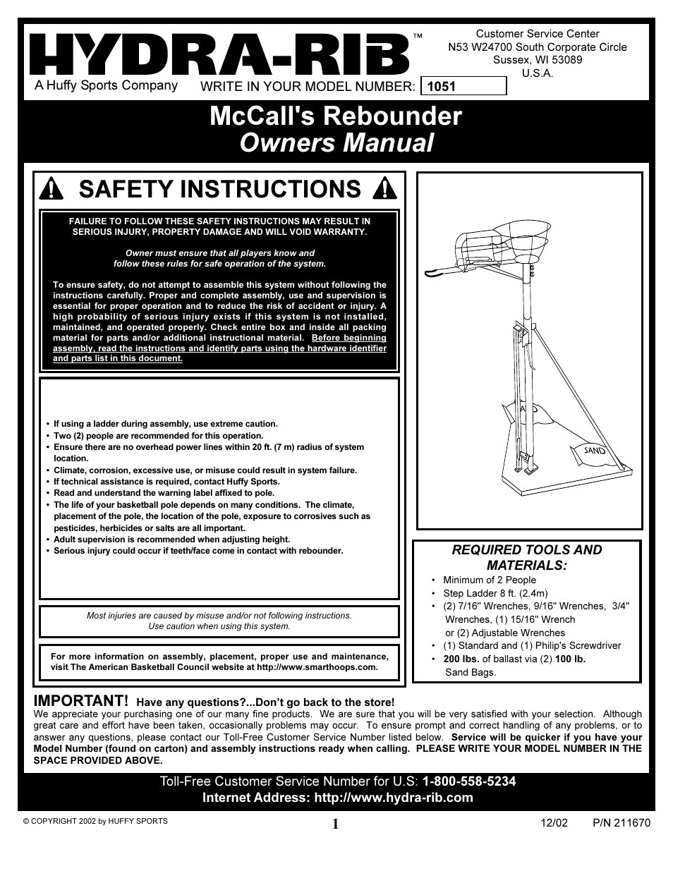 Huffy 1051 User Manual | 13 pages