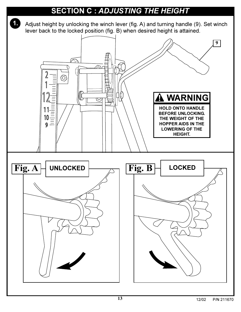 Fig. b fig. a, Warning | Huffy 1051 User Manual | Page 13 / 13
