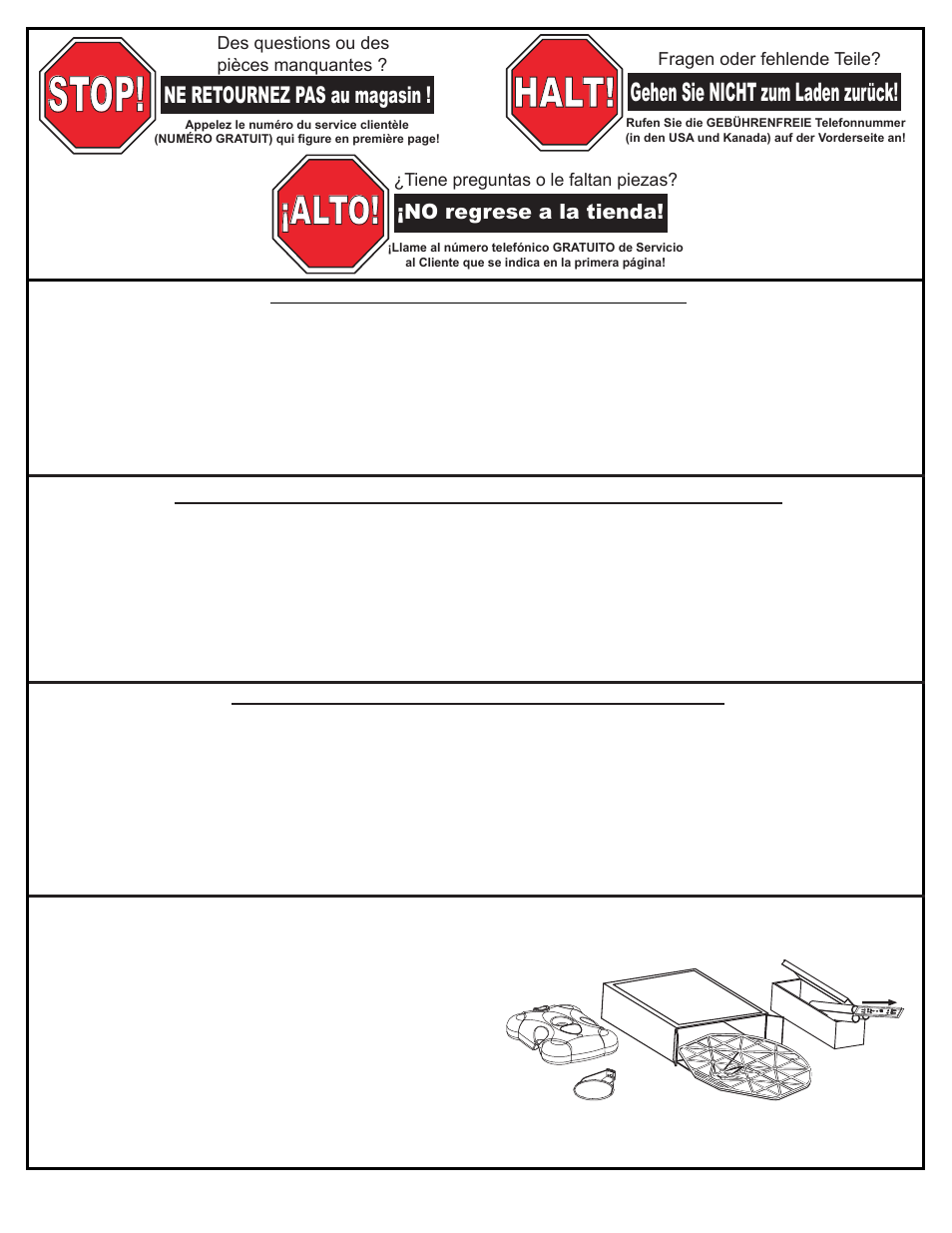 Stop, Halt, Alto! alto | Alto, Gehen sie nicht zum laden zurück, Ne retournez pas au magasin | Huffy M581704 User Manual | Page 18 / 27