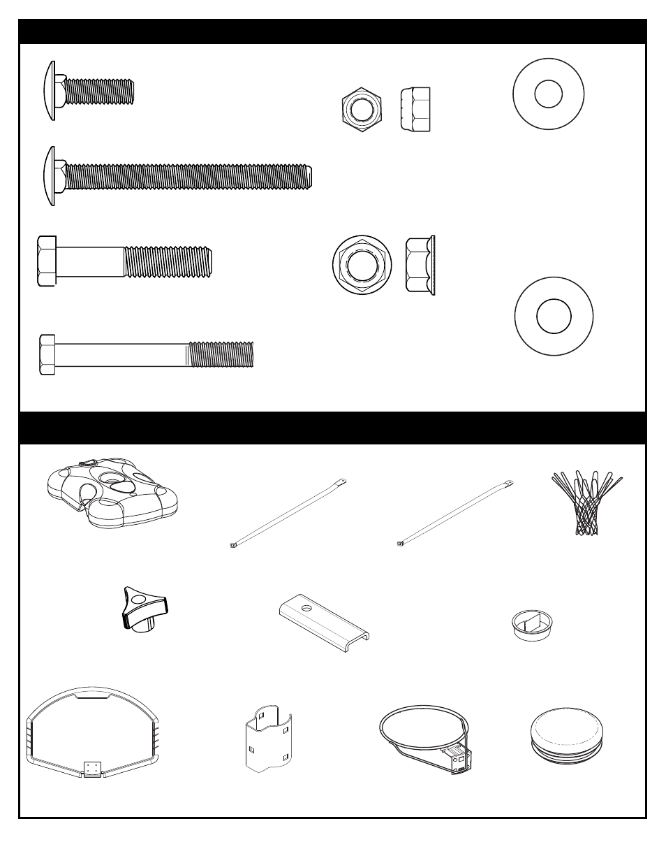 Parts identifier- actual size, Parts identifier- not actual size | Huffy M581704 User Manual | Page 6 / 27