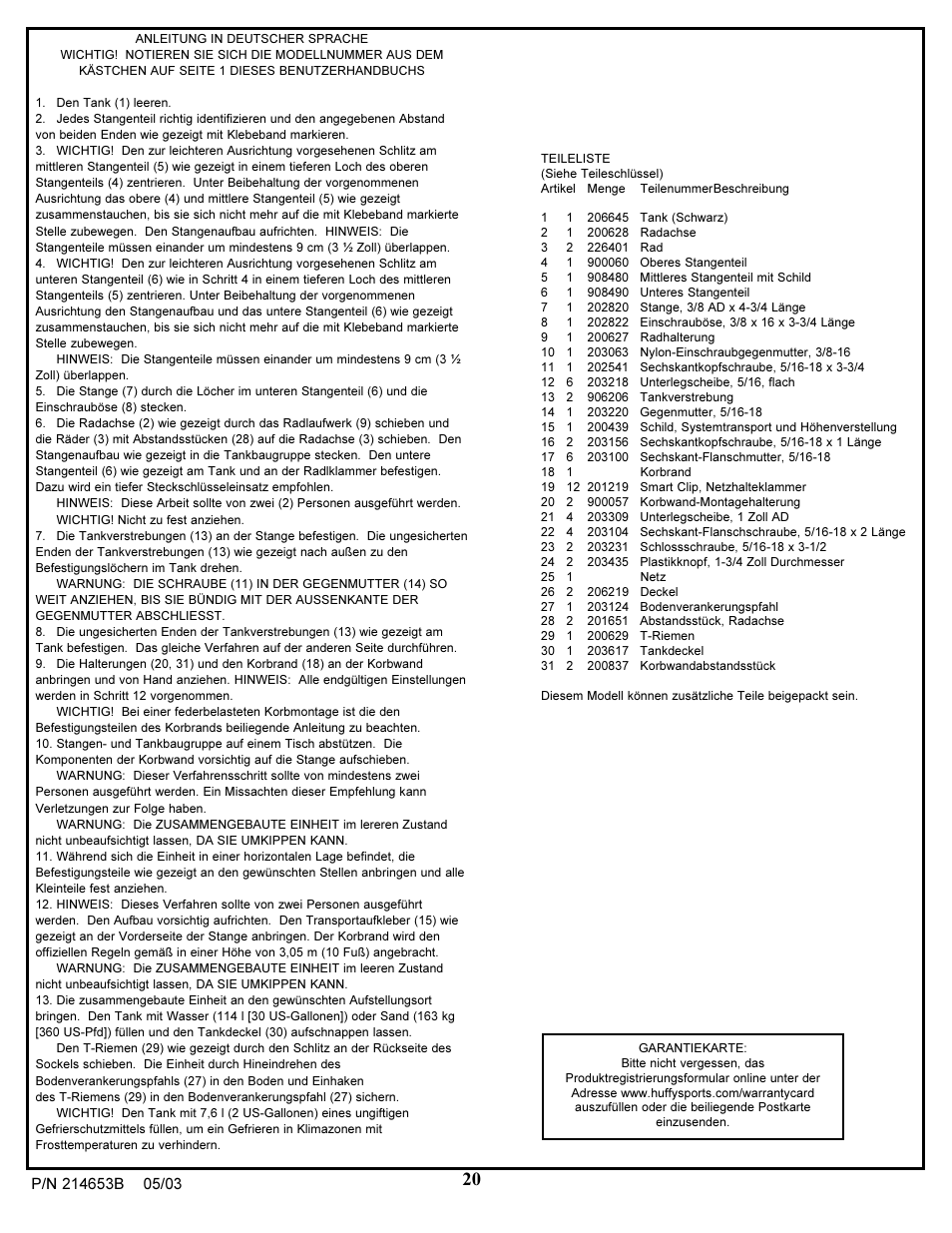 Huffy 1310 User Manual | Page 20 / 24