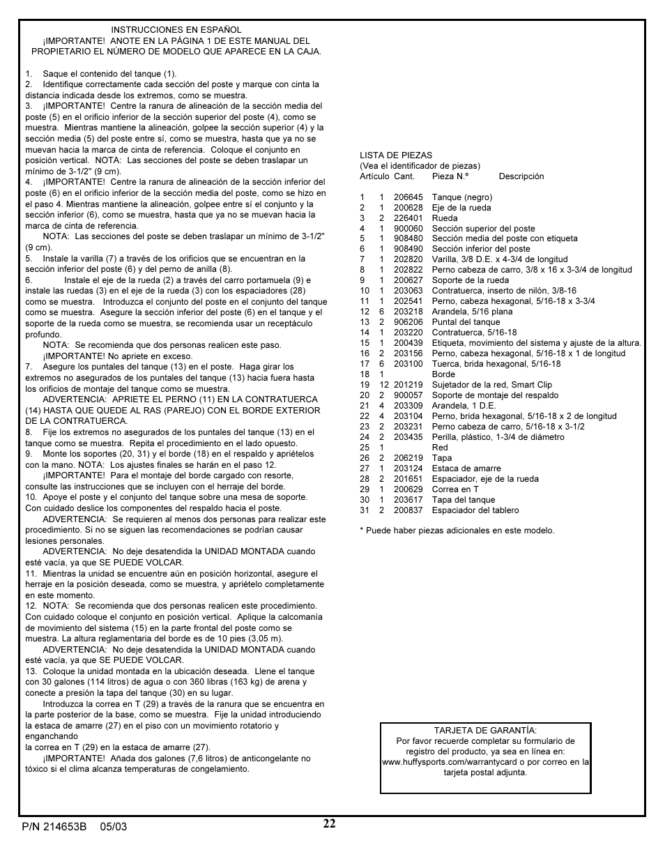 Huffy 1310 User Manual | Page 22 / 24